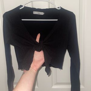 Black tie cropped top